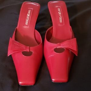Sergio Rossi Red Mules Size 37.5